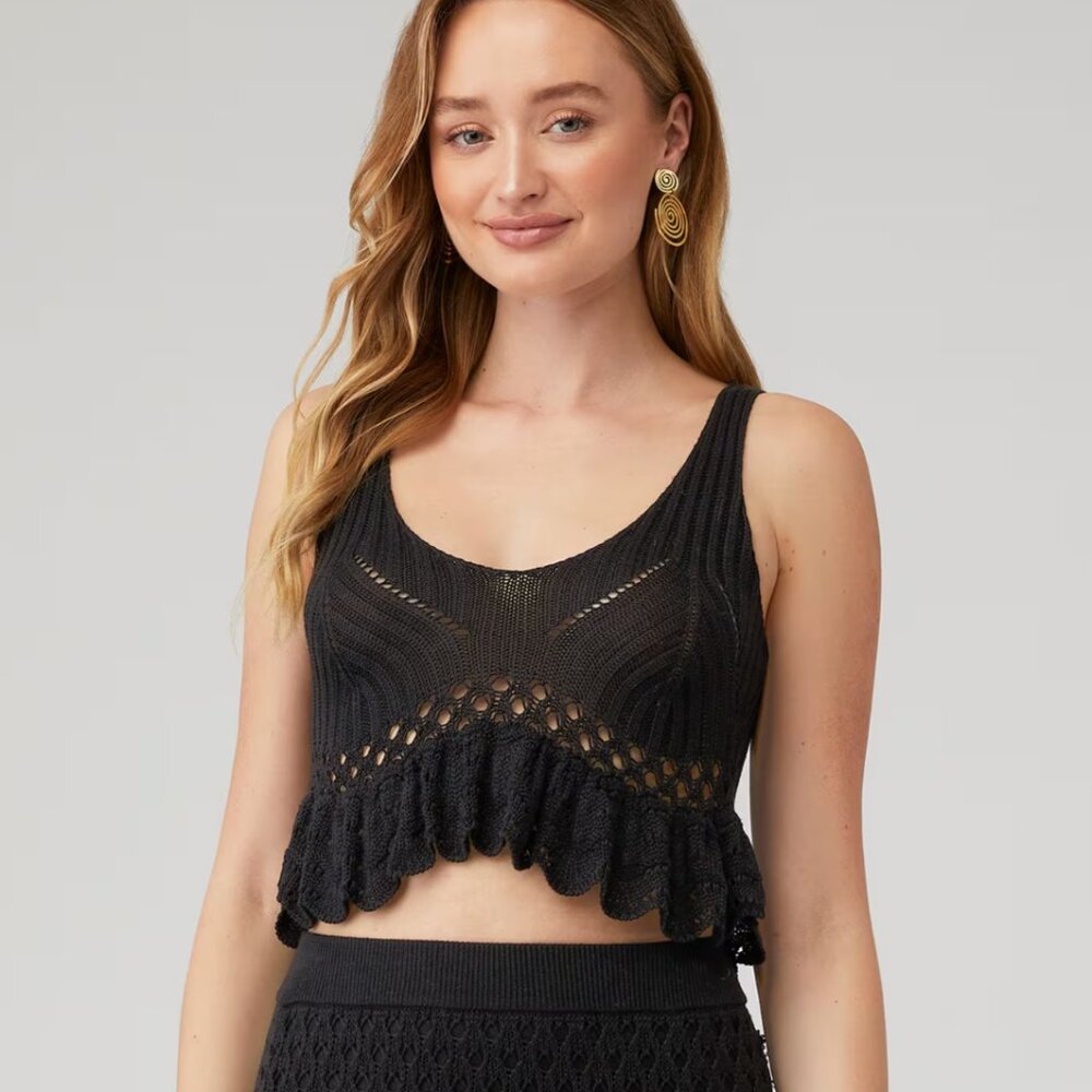 NWT Beach Riot Leigh Top S Small Black